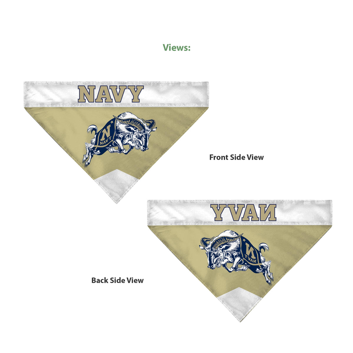 AGAS United States Naval Academy Pet Bandana 9.75 x 6.5 inch – Single Sided Printed Polyester Wordmark Design – Officially Licensed Navy Midshipmen Pet Bandana