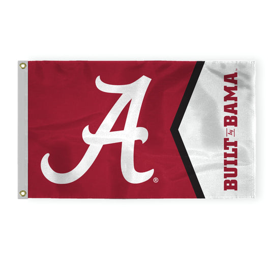 AGAS Large Alabama University Crimson Tide Primary A Logo Flag 4' x 6' Single-Reverse Printed 200D Nylon with Brass Grommets - NCAA Licensed Built By Bama UA Flags 4 x 6 ft