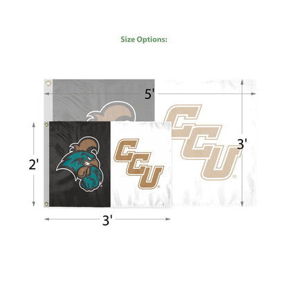 AGAS Coastal Carolina CCU Chanticleers Logo Small Flags 2x3 Ft Printed Polyester with Brass Grommets - 2 x 3 Feet University Outdoor Banner