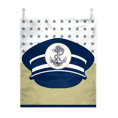 Midshipmen Navy House Wall Tapestry, USNA Wall Art, College Poster, Navy Wall Hanging, N* Art, Dorm Poster - 60"x51" - Vertical Banner with Complete Hanging Kit