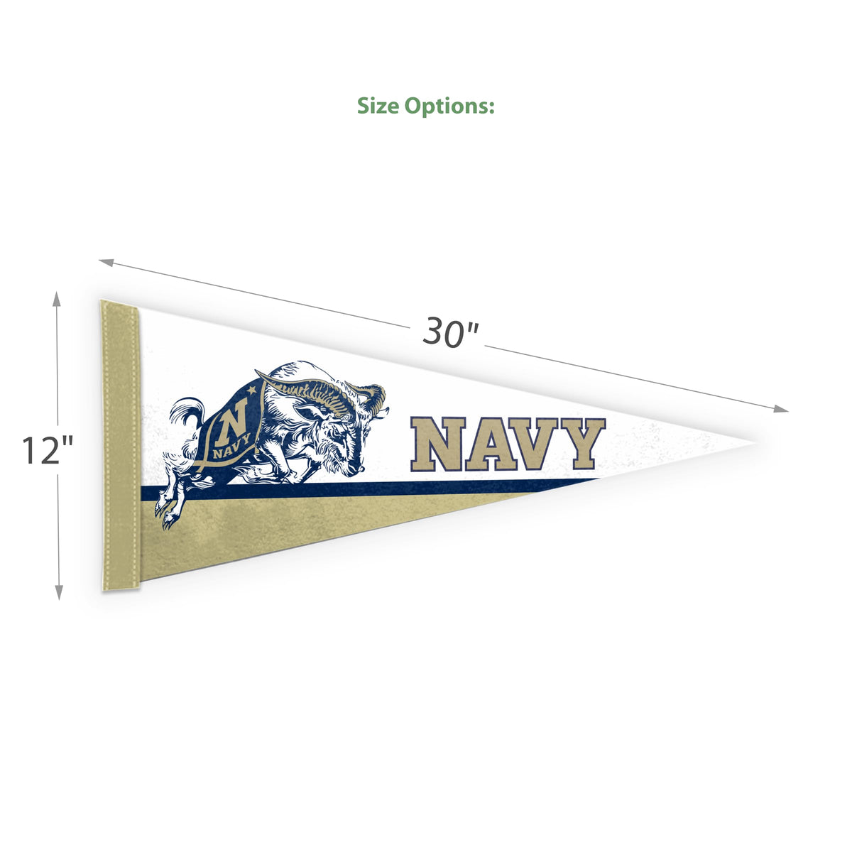 AGAS Bill the Goat Naval Academy Mascot Mini Pennant Flag Banner, 12X30 inch, Rigid Felt - For Dorm, Game Room, Man Cave, Bed Room