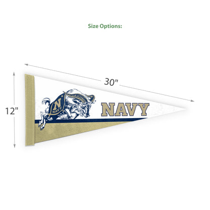 AGAS Bill the Goat Naval Academy Mascot Mini Pennant Flag Banner, 12X30 inch, Rigid Felt - For Dorm, Game Room, Man Cave, Bed Room