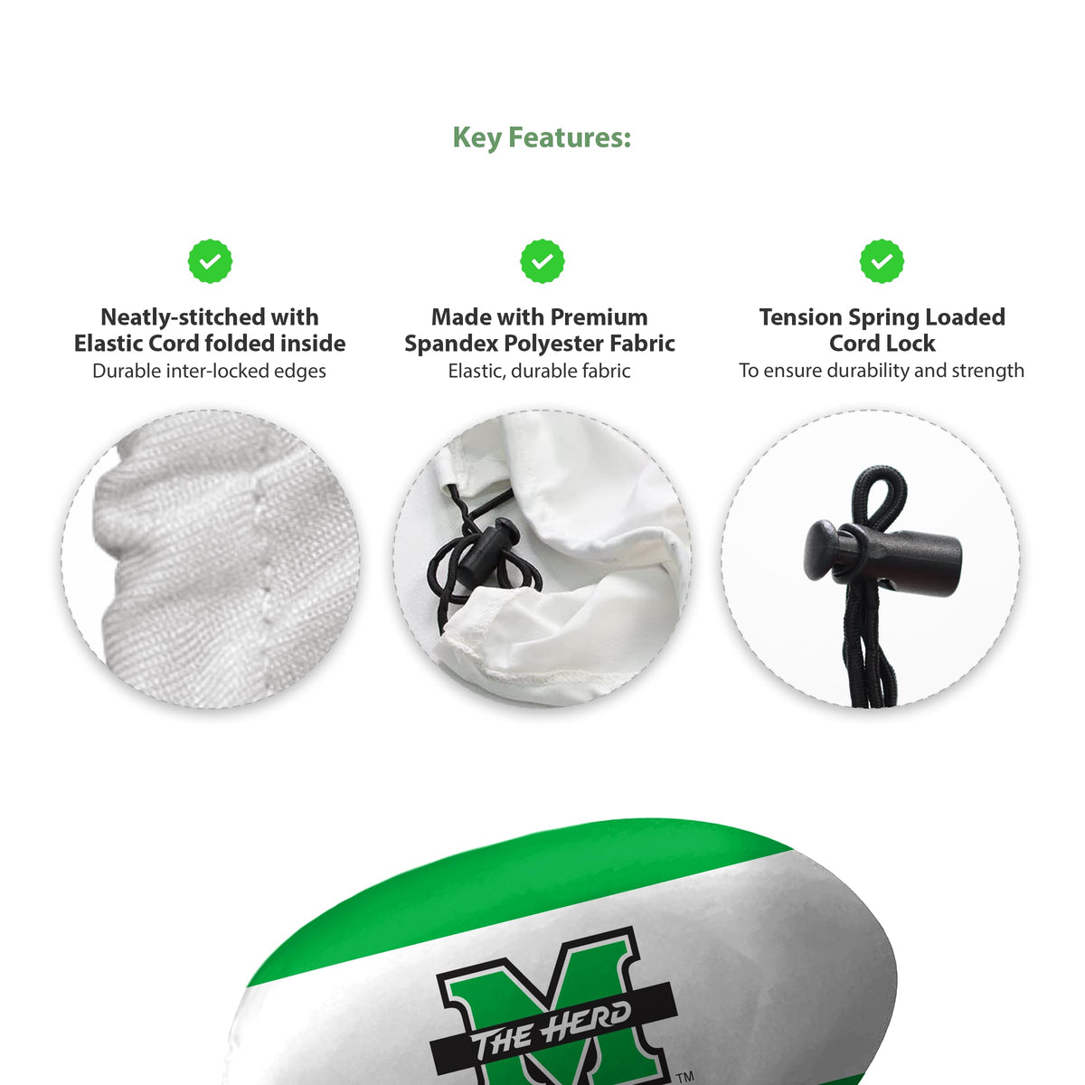 Marshall University Car Mirror Cover 11.8 x 9.5 inch