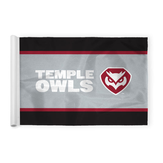 AGAS Temple Owls Wordmark Logo Golf Flag 14 x 20 inch – Single Sided Printed Nylon – Officially Licensed NCAA Product – Temple University Golf Flag with Plastic Tube Insert and Reinforced Stitched Edges