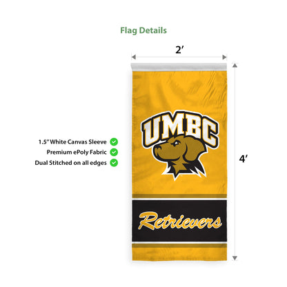 University of Maryland Baltimore County Vertical Banner 2 x 4 ft