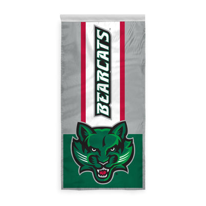 AGAS Binghamton University Vertical Banner 2 x 4 ft – Single Sided Printed Polyester BU Bearcats Mascot Design – Official NCAA Binghamton Bearcats Decor – Hanging Banner with 1.5 inch Pole Sleeve and Reinforced Stitching
