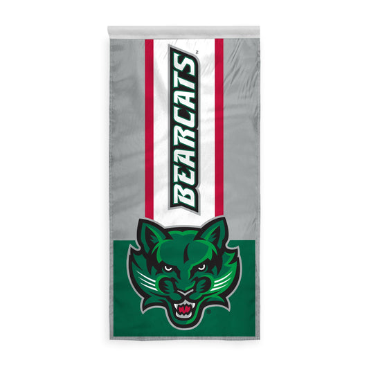 AGAS Binghamton University Vertical Banner 2 x 4 ft – Single Sided Printed Polyester BU Bearcats Mascot Design – Official NCAA Binghamton Bearcats Decor – Hanging Banner with 1.5 inch Pole Sleeve and Reinforced Stitching