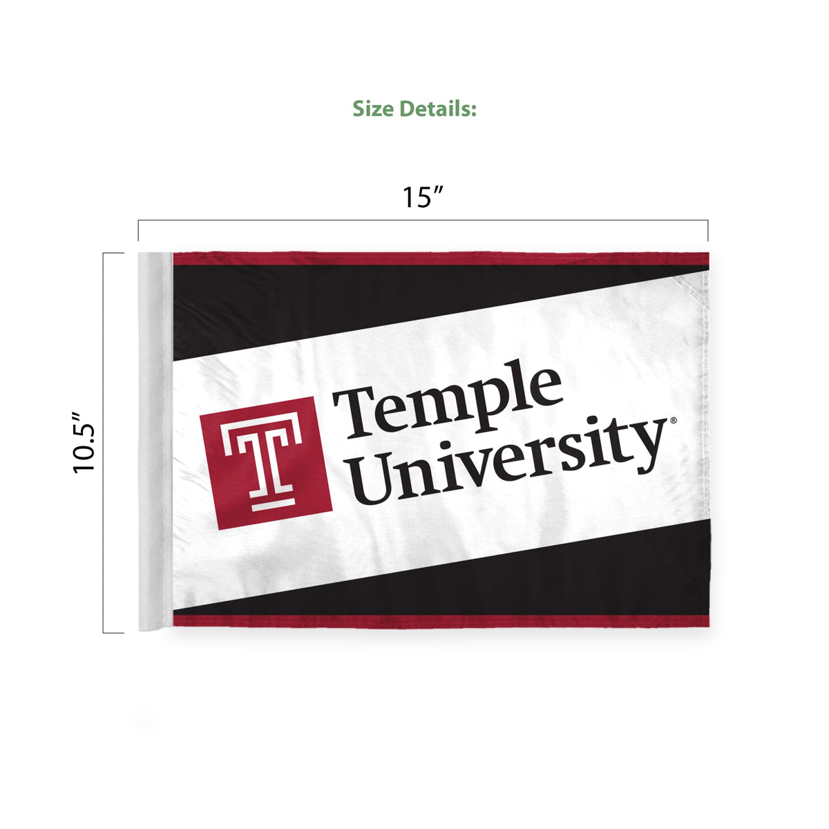AGAS Temple University 10.5x15in Premium Car Flags