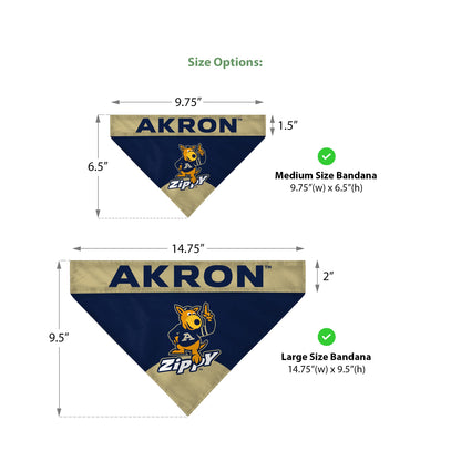 University of Akron Pet Bandana 14.75 x 9.5 inch