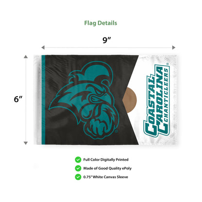 AGAS Coastal Carolina CCU Chanticleers Motorcycle Flag 6 x 9 Polyester – 3/8" Pole Sleeve – Flag Only - CCU Bike Flags