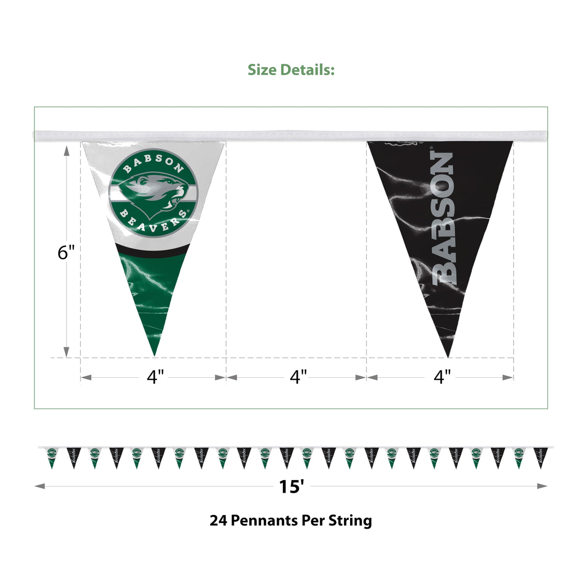 Babson College Pennant String 4 x 6 inch