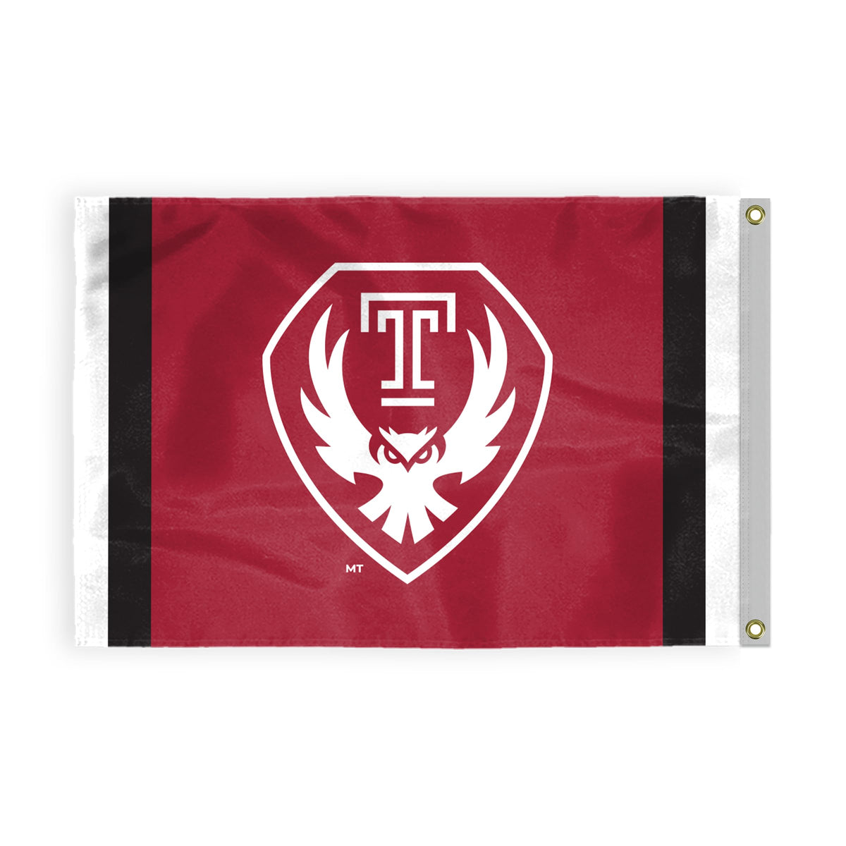 AGAS Temple Owls Logo Flag 3 x 5 ft – Single Sided Printed Nylon – Officially Licensed NCAA Product – Temple University Outdoor Flag with Brass Grommets, Canvas Header and Reinforced Corner Stitching for Indoor Outdoor Display