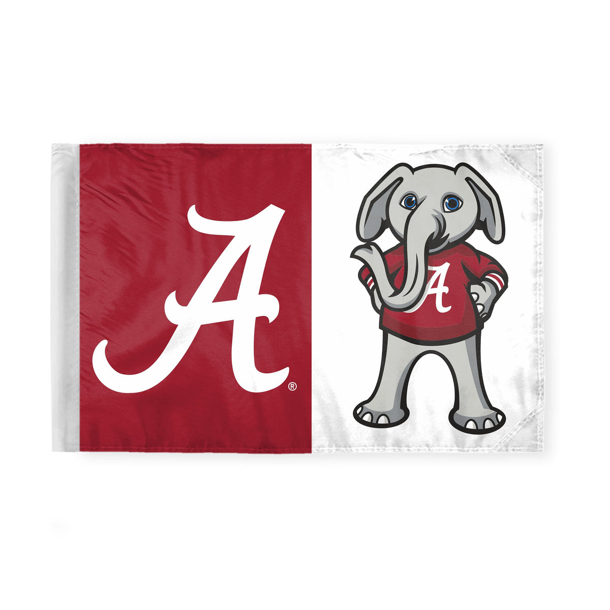 AGAS Double Sided Alabama University Crimson Tide Cartoon AL Motorcycle Flag 6 x 9 inch Polyester – 3/8" Pole Sleeve – Official NCAA Licensed – Flag Only
