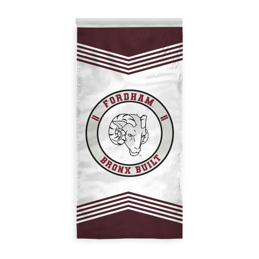 AGAS Fordham University Vertical Banner 2 x 4 ft – Single Sided Printed Polyester Fordham Rams Banner Bronx Built Ram Head Design – Official NCAA Product – Fordham University Hanging Banner with 1.5 inch Pole Sleeve and Reinforced Stitching