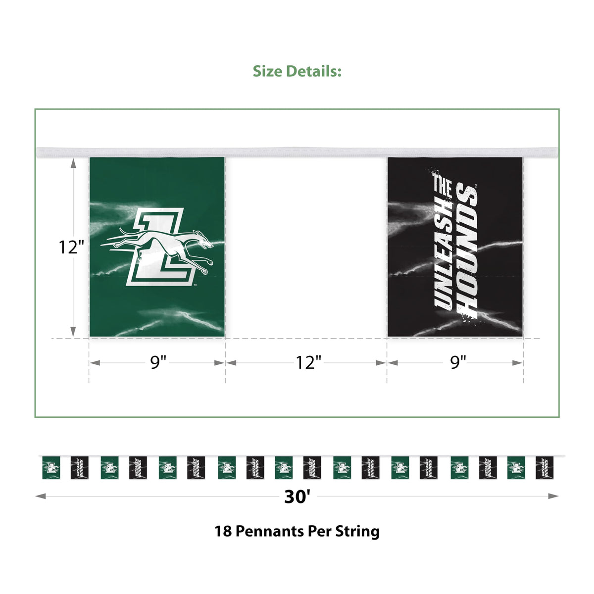 Loyola University Maryland Pennant String 9 x 12 inch