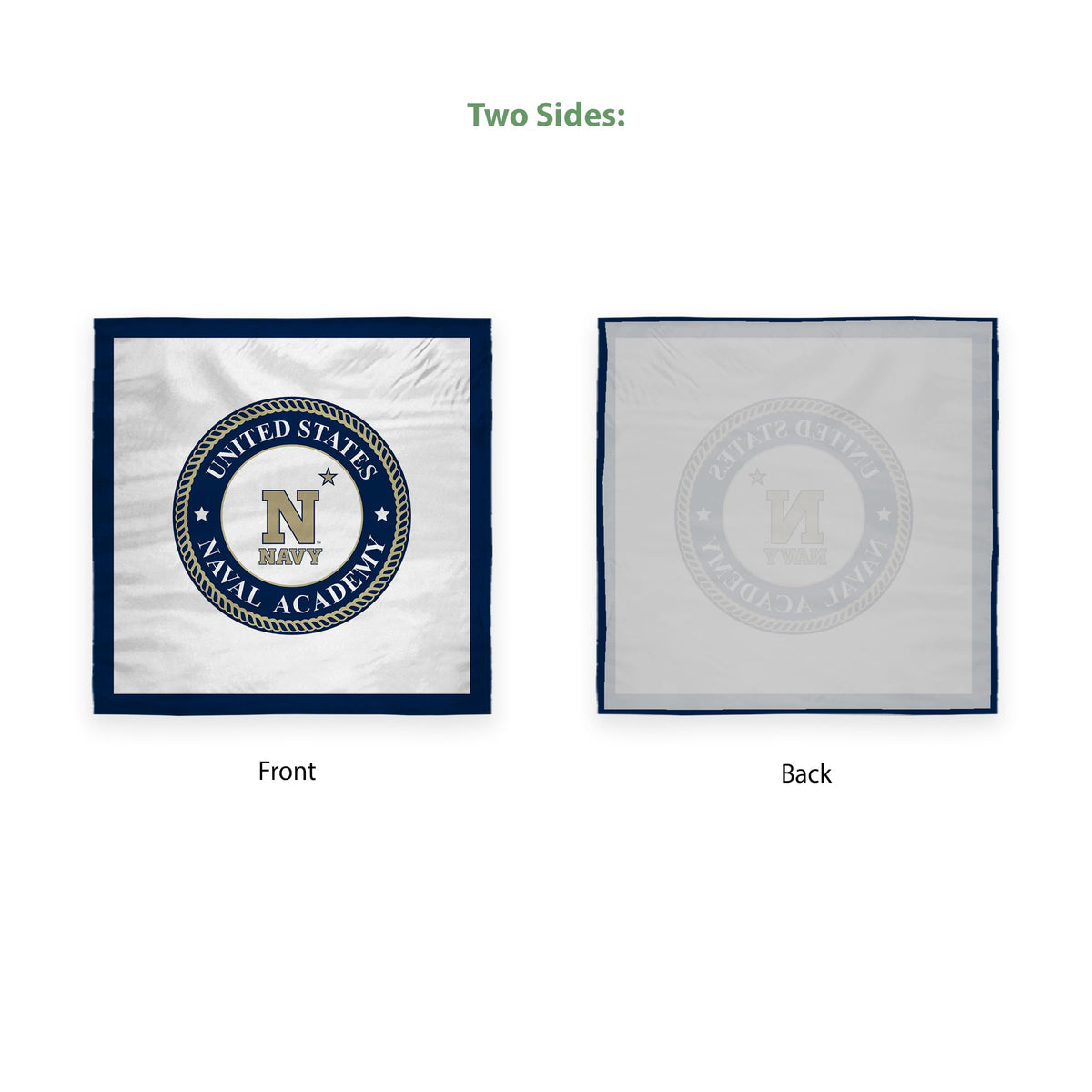 USNA Naval Academy Tablecover, 48in. Wide x 48in. Long, Gold-Blue Polyester, Party supplies, Navy Shipmen tablecloth for graduation, football tailgating, and birthday party decorations