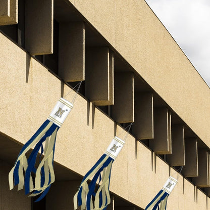 AGAS Small 30" Navy Midshipmen Football Windsock, Polyester, Team-Coloured Stripes, Navy Midshipmen Merch