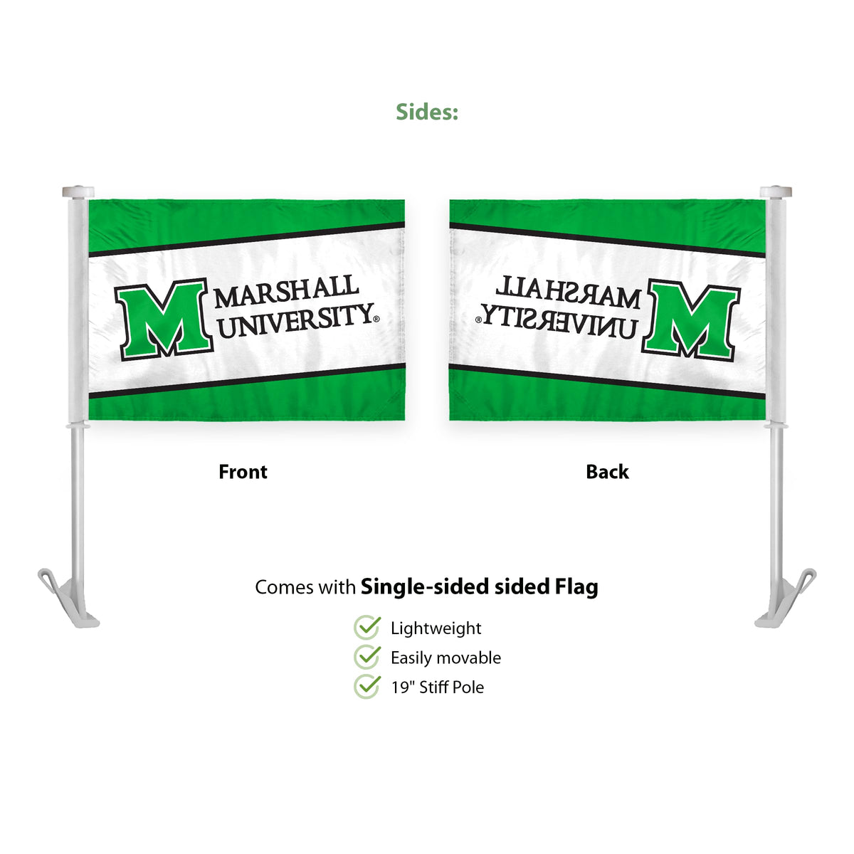Marshall University Premium Car Flag 10.5 x 15 inch