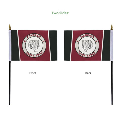 AGAS Fordham University Stick Flag 4 x 6 inch – Single Sided Printed Polyester Fordham Rams Flag Bronx Built Design – Official NCAA Product – Fordham University Desk Flag with 11 inch Plastic Pole and Black Base