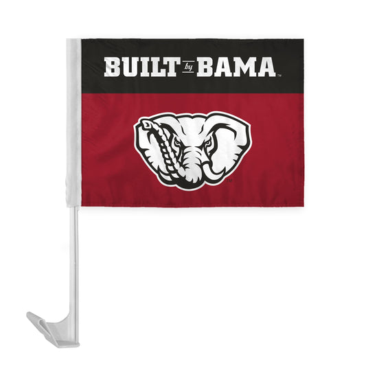 AGAS Alabama University Flag for Car 12x16 Inch, Built by Bama Helmet Logo, NCAA Licensed UA Bama Car Window Flag, Single Reverse Printed Polyester