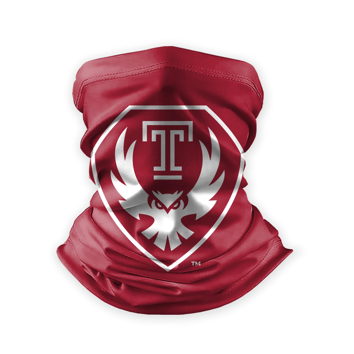 AGAS Temple Owls Logo Neck Gaiter 9 x 10 inch – Single Sided Printed Stretch Polyester with Bleed Through – Officially Licensed NCAA Product – Temple University Face Cover