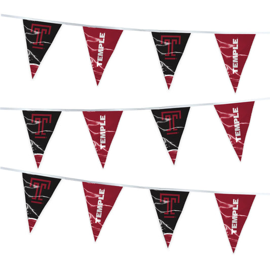 AGAS Temple University Pennant Strings- 4x6 inch Triangular