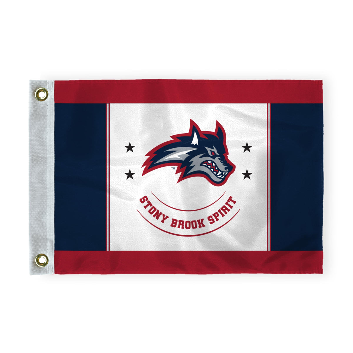 AGAS Stony Brook University Golf Flag 14 x 20 inch – Single Sided Printed Nylon Stony Brook Spirit Design – Official NCAA SBU Product – Golf Course Display with Canvas Header and Brass Grommets