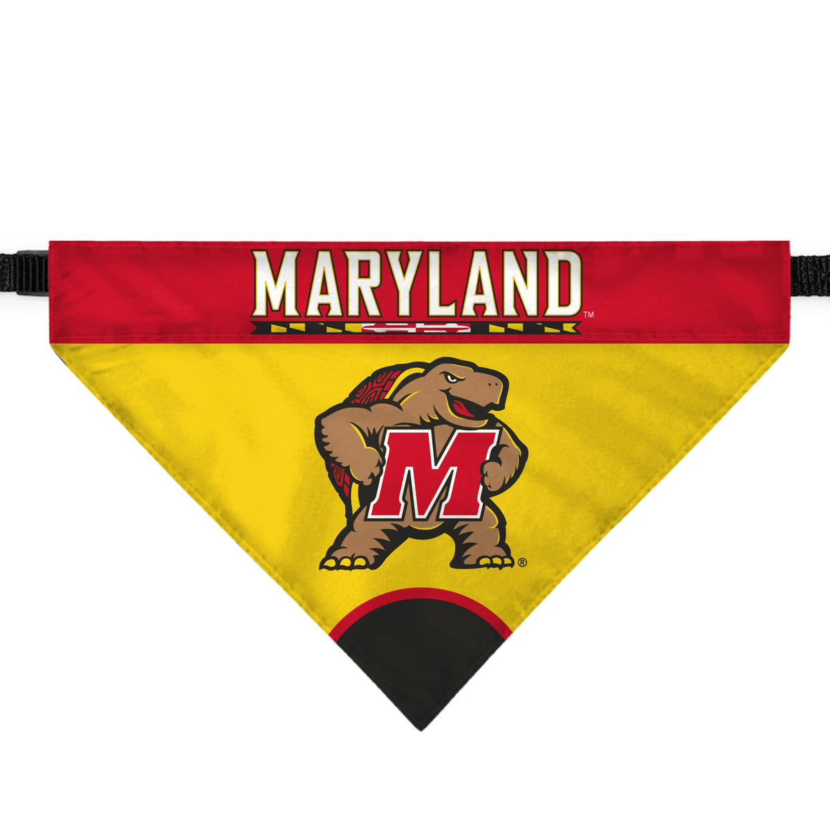 AGAS University of Maryland Pet Bandana 14.75 x 9.5 inch – Single Sided Printed Polyester Maryland Wordmark Design – Officially Licensed Maryland Terrapins Pet Bandana