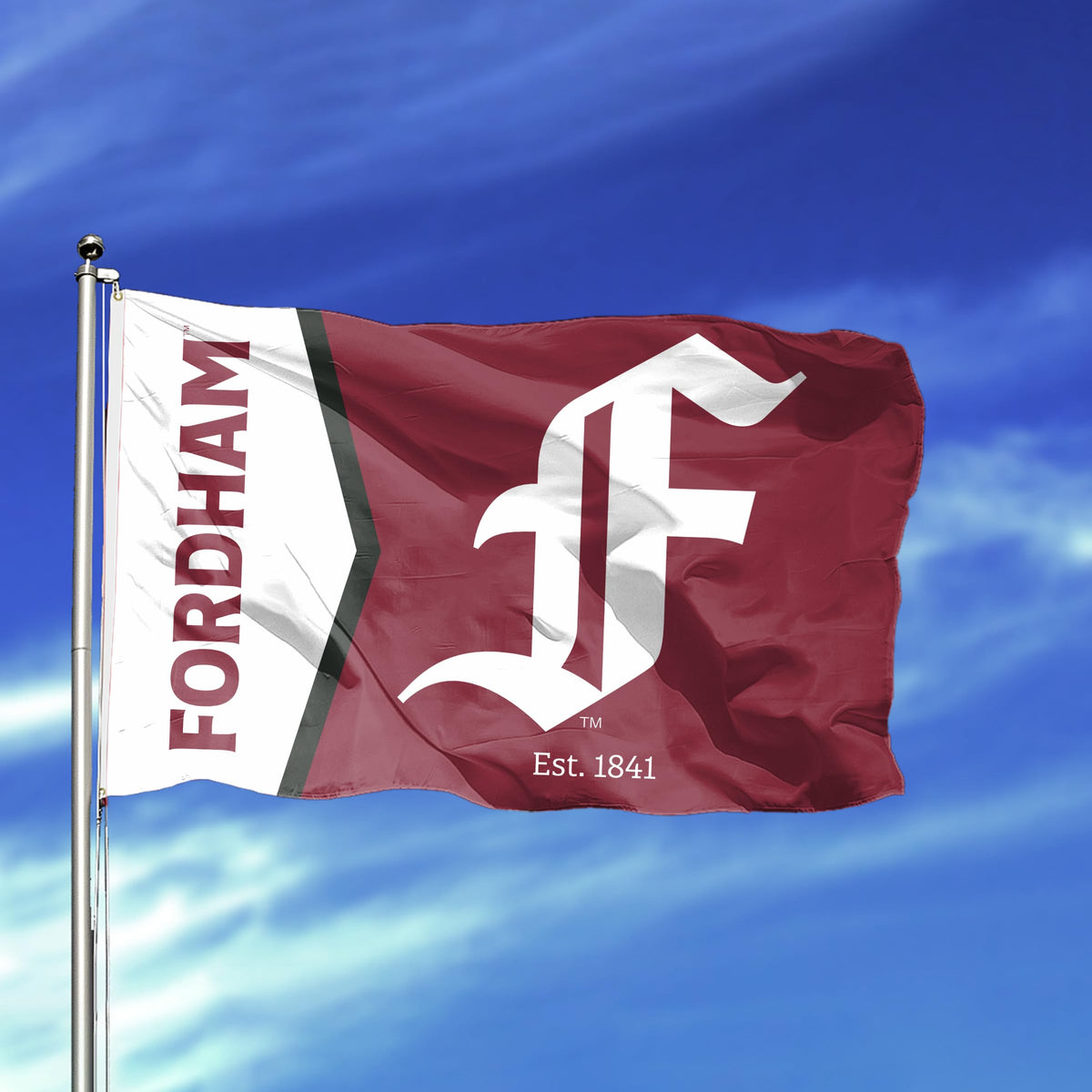 AGAS Fordham University Flag 3 x 5 ft – Single Sided Printed Polyester Fordham Rams Flag – Official NCAA Product – Fordham University Outdoor Flag with Brass Grommets, Canvas Header and Reinforced Stitched Edges for Indoor Outdoor Display