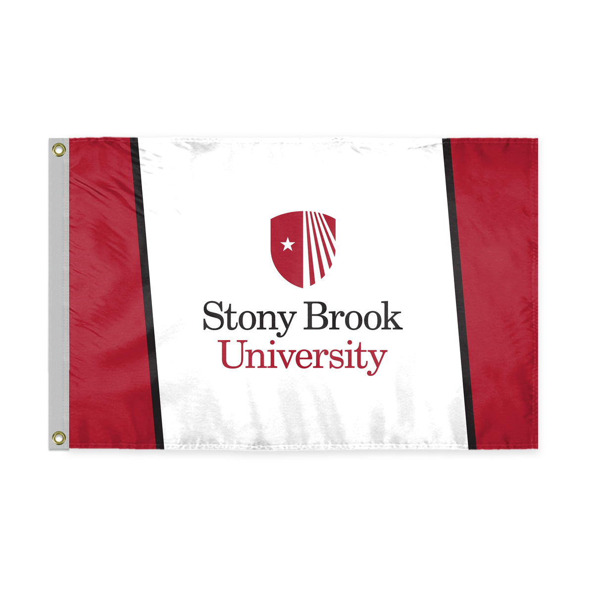 AGAS Stony Brook University Flag 2 x 3 ft – Single Sided Printed Polyester Stony Brook Seawolves Flag – Official NCAA SBU Product – Outdoor Display with Canvas Header, Brass Grommets and Reinforced Stitched Edges