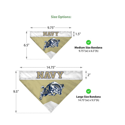 AGAS United States Naval Academy Pet Bandana 9.75 x 6.5 inch – Single Sided Printed Polyester Wordmark Design – Officially Licensed Navy Midshipmen Pet Bandana