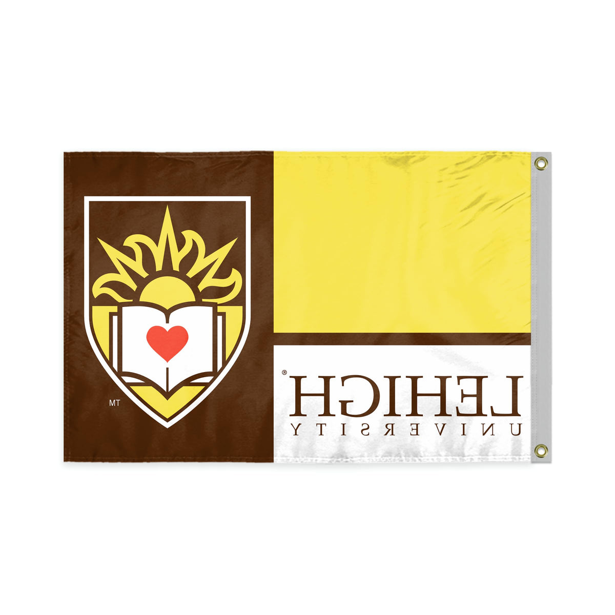 AGAS Lehigh University LU Flag Banner- 3 x 5 Feet Hawks, Indoor/Outdoor Durable 100% Polyester Fabric, Tailgating Banner