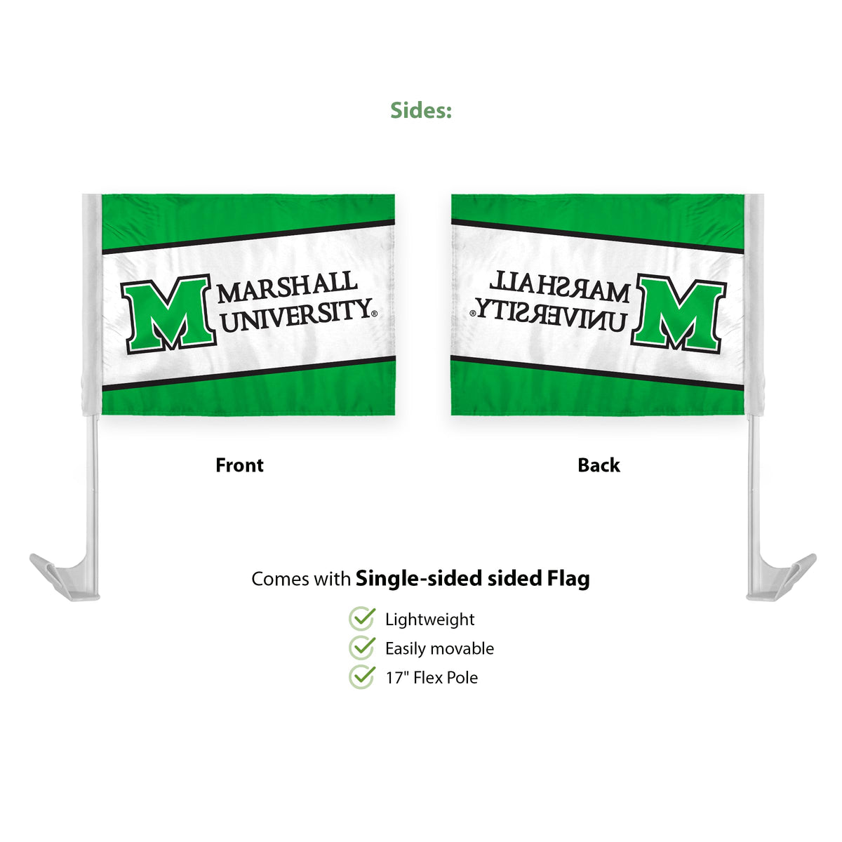 Marshall University Economy Car Flag 12 x 16 inch