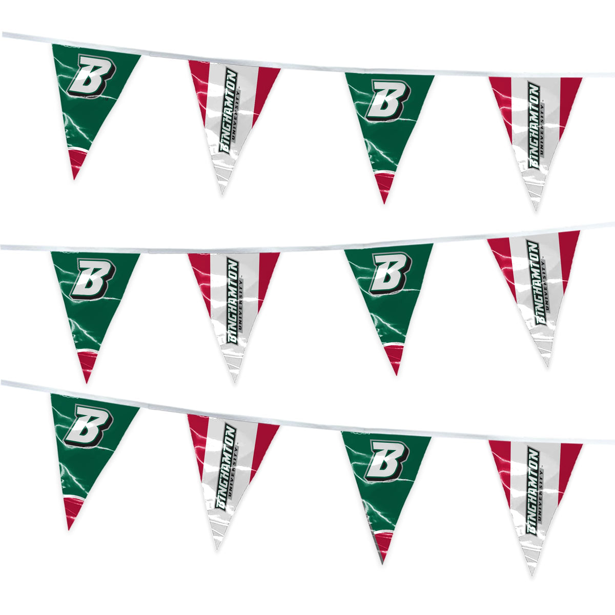 AGAS Binghamton University Pennant Banner String 4 x 6 inch – 15 ft Triangle Pennants BU Bearcats Design – Official NCAA Binghamton Bearcats Decor – Party Decoration with 24 Pieces