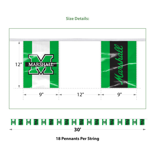 Marshall University Rectangle Pennant String 9 x 12 inch