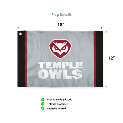 AGAS Temple University - Swirler Flag - 12" x 18"
