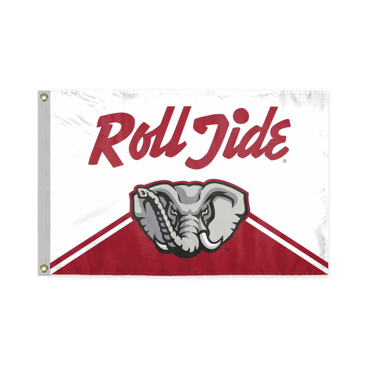 AGAS Alabama University Crimson Tide Angry AL Golf Cart and Boat Flag 12x18 Inch Single-Reverse Printed Polyester with Brass Grommets - NCAA Licensed Alabama Team Colors Elephant Mascot Flags