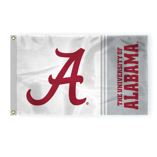 AGAS Alabama University Crimson Tide Primary A Logo Flags 3x5 Single-sided Printed 200D Nylon with Brass Grommets - NCAA Licensed Team Logo Flags 3 x 5 ft