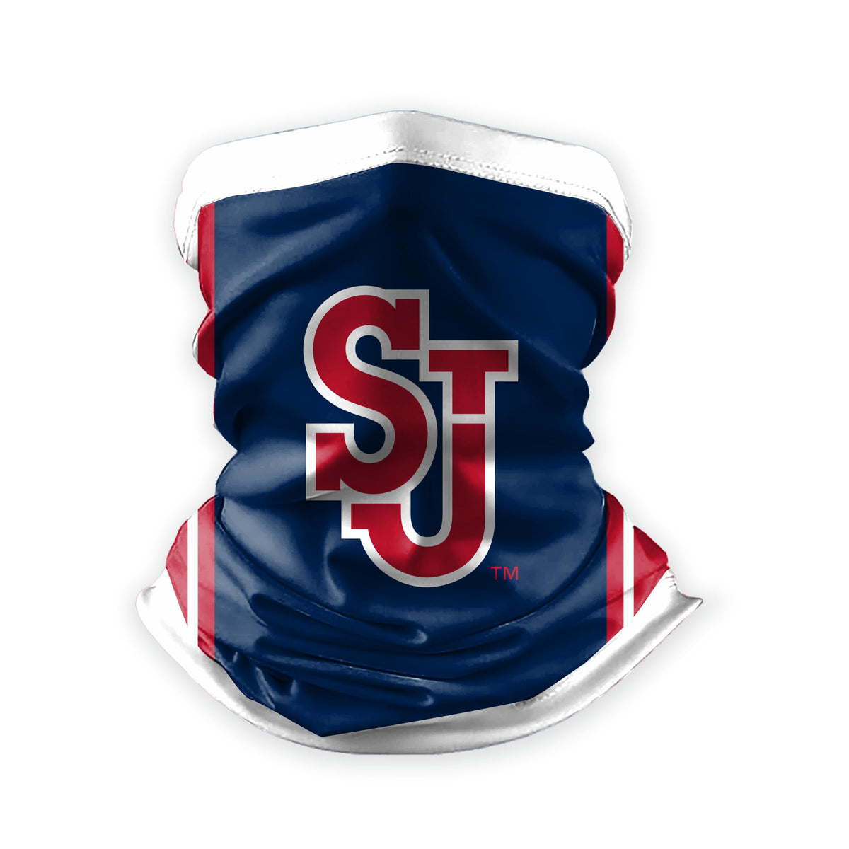 AGAS St. John’s University Neck Gaiter 9 x 10 inch – Single Sided Printed Stretch Polyester SJU Red Storm SJ Logo Design – Official NCAA Red Storm Product – Face Cover
