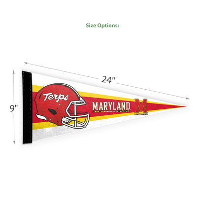 AGAS Maryland UMD University Stiff Felt Pennant - 9"x24" Sleeve For Stick - Officially Licensed Small Terps Home Décor Wall Pennant