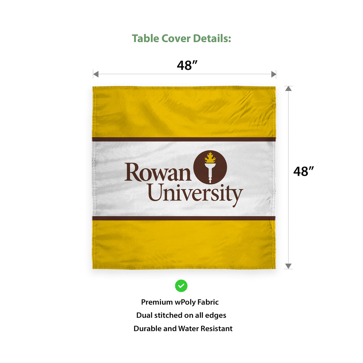 Rowan University Table Cover 48 x 48 inch