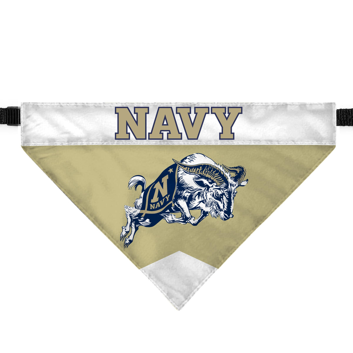AGAS United States Naval Academy Pet Bandana 9.75 x 6.5 inch – Single Sided Printed Polyester Wordmark Design – Officially Licensed Navy Midshipmen Pet Bandana