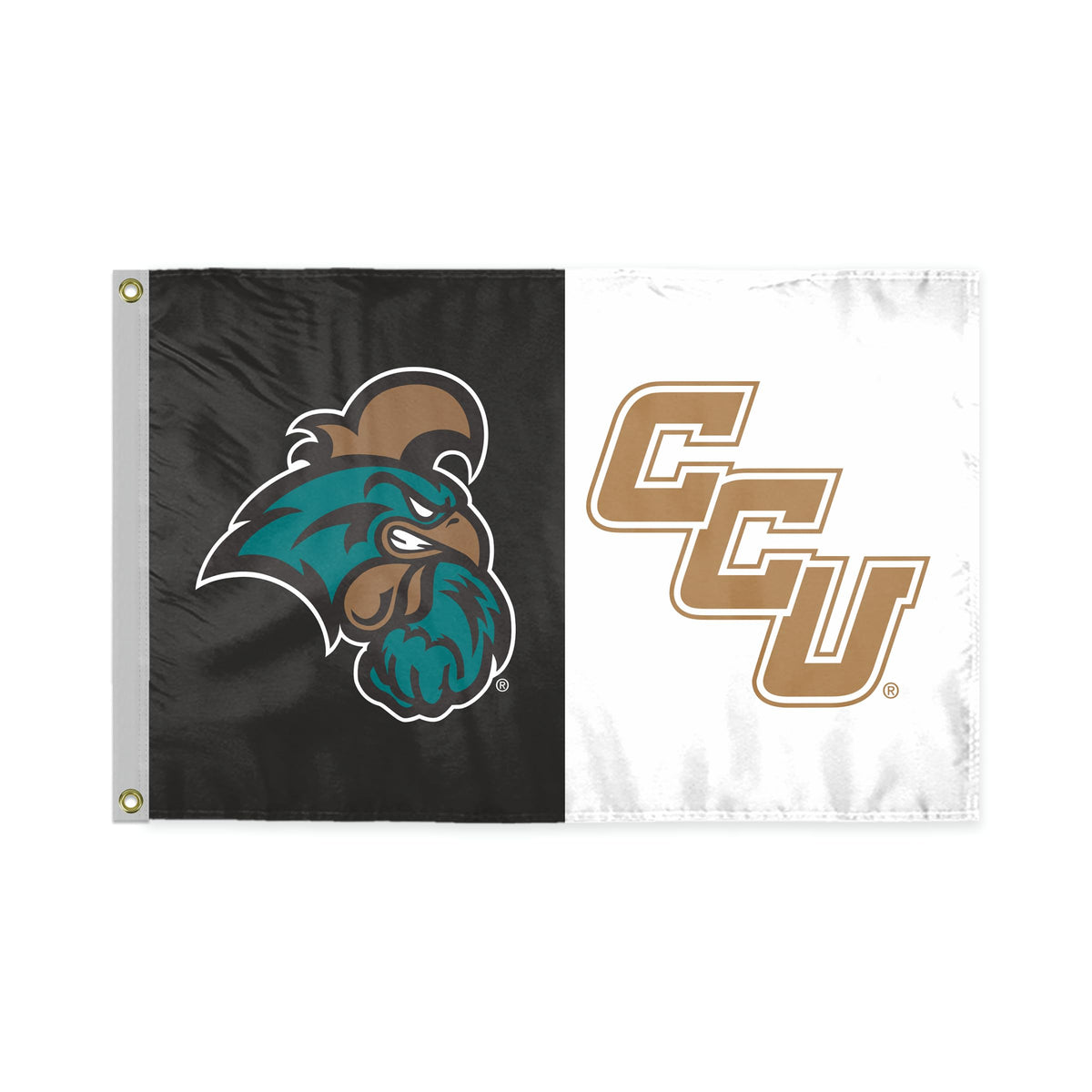 AGAS Coastal Carolina CCU Chanticleers Logo Small Flags 2x3 Ft Printed Polyester with Brass Grommets - 2 x 3 Feet University Outdoor Banner