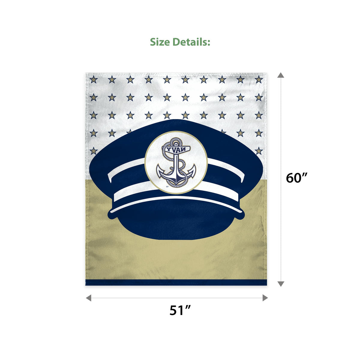 Midshipmen Navy House Wall Tapestry, USNA Wall Art, College Poster, Navy Wall Hanging, N* Art, Dorm Poster - 60"x51" - Vertical Banner with Complete Hanging Kit