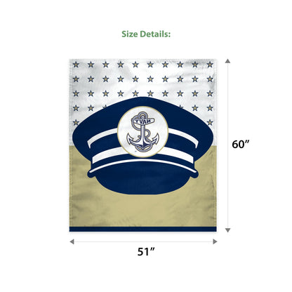Midshipmen Navy House Wall Tapestry, USNA Wall Art, College Poster, Navy Wall Hanging, N* Art, Dorm Poster - 60"x51" - Vertical Banner with Complete Hanging Kit