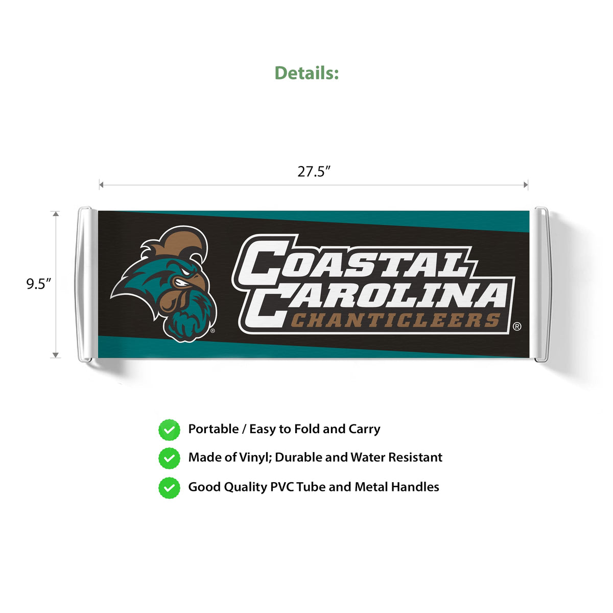 AGAS Coastal Carolina CCU University Retractable Scroll Banner - Chanticleers Rolla Banner