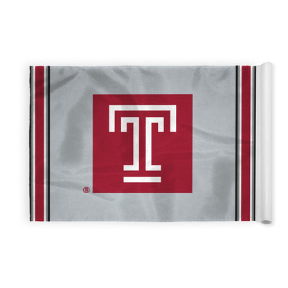 AGAS Temple University T Logo Golf Flag 6 x 8 inch – Single Sided Printed Nylon – Officially Licensed NCAA Product – Temple Owls Golf Flag with Plastic Tube Insert and Reinforced Stitched Edges