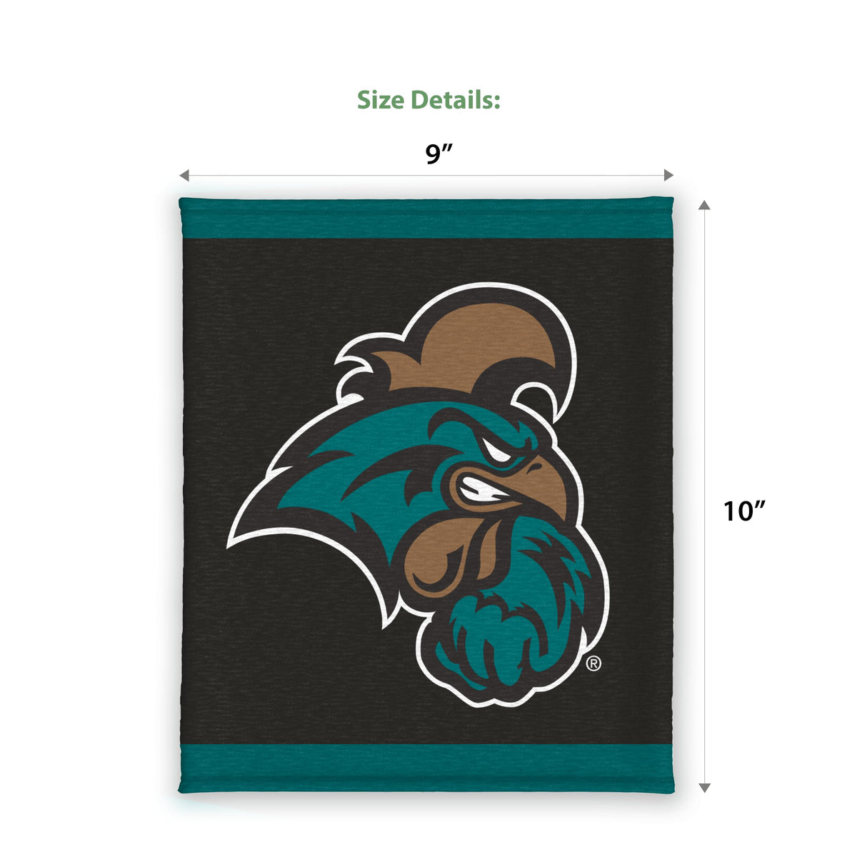 AGAS Coastal Carolina CCU University Neck Gaiter Face Cover, Multiuse Balaclava, Chanticleers Beanie, Headband, Bandana, Neck Warmer, Running Scarf, Hair Band, Wristband, Officially Licensed CCU Gear
