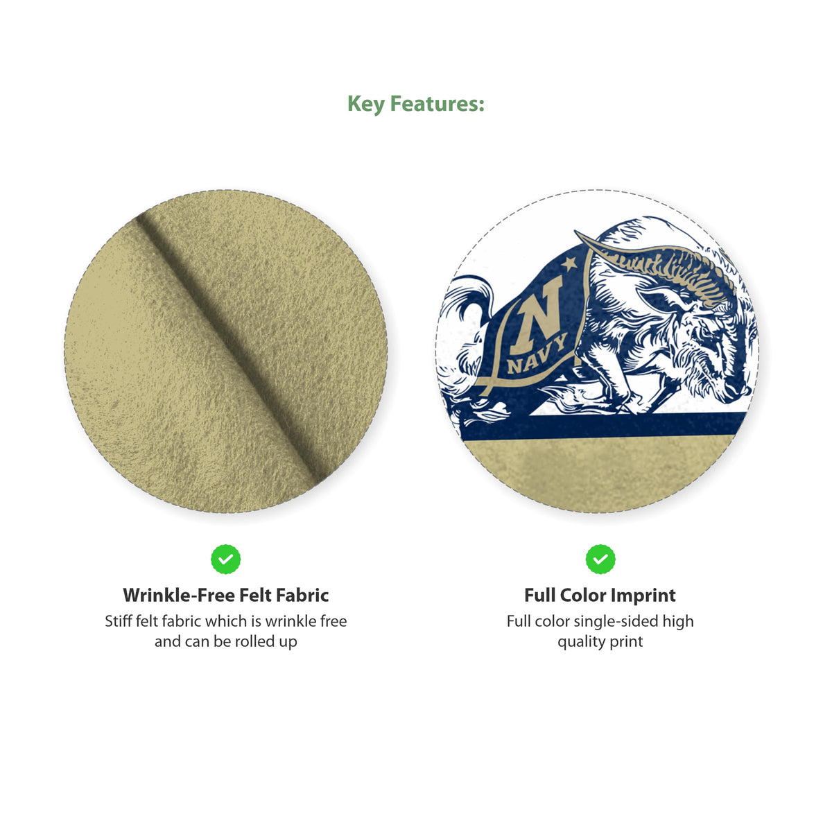 AGAS Bill the Goat Naval Academy Mascot Mini Pennant Flag Banner, 12X30 inch, Rigid Felt - For Dorm, Game Room, Man Cave, Bed Room