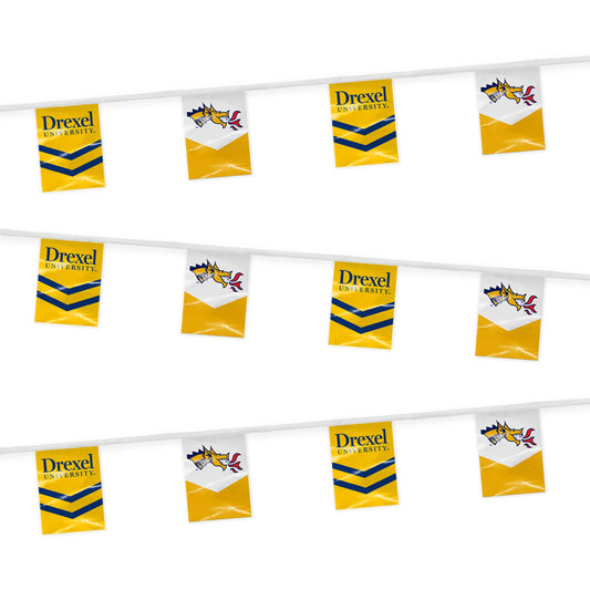 AGAS 30' Drexel DU University Streamers, Bunting Flag for Tailgate, Game Day, Dorms, College Party Decoration Rectangle
